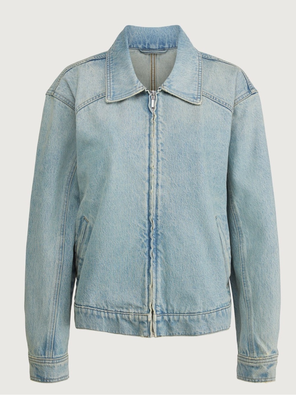 OAK + FORT Zip-Front Denim Jacket